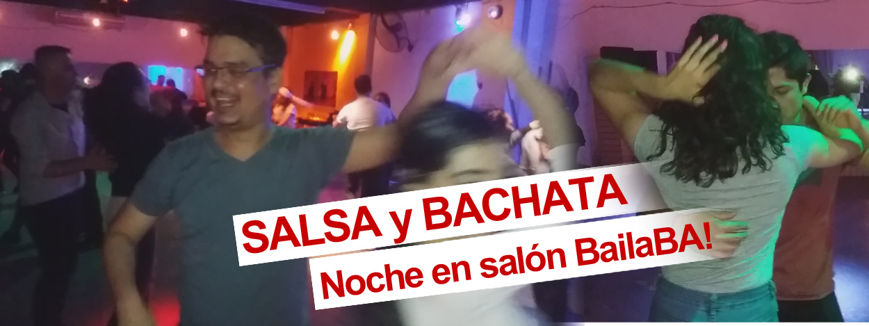 Baile de salsa y bachata en salon BailaBA!